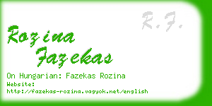 rozina fazekas business card